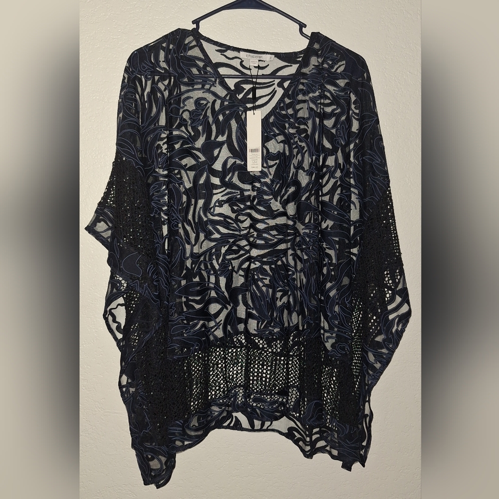 Chico's Travelers Collection Burnout Poncho